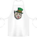 St Patricks Day Cat Funny Irish Cotton Apron 100% Organic White