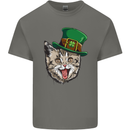 St Patricks Day Cat Funny Irish Kids T-Shirt Childrens Charcoal