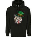 St Patricks Day Cat Funny Irish Mens 80% Cotton Hoodie Black