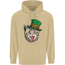 St Patricks Day Cat Funny Irish Mens 80% Cotton Hoodie Sand