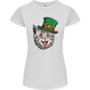 St Patricks Day Cat Funny Irish Womens Petite Cut T-Shirt White
