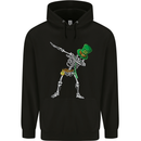 St Patricks Day Dabbing Skeleton Skull Childrens Kids Hoodie Black
