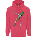 St Patricks Day Dabbing Skeleton Skull Childrens Kids Hoodie Heliconia