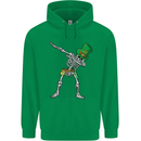St Patricks Day Dabbing Skeleton Skull Childrens Kids Hoodie Irish Green