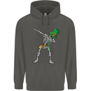 St Patricks Day Dabbing Skeleton Skull Childrens Kids Hoodie Storm Grey