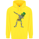 St Patricks Day Dabbing Skeleton Skull Childrens Kids Hoodie Yellow