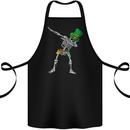 St Patricks Day Dabbing Skeleton Skull Cotton Apron 100% Organic Black