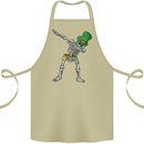 St Patricks Day Dabbing Skeleton Skull Cotton Apron 100% Organic Khaki
