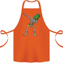 St Patricks Day Dabbing Skeleton Skull Cotton Apron 100% Organic Orange