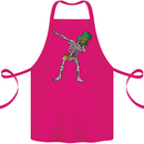 St Patricks Day Dabbing Skeleton Skull Cotton Apron 100% Organic Pink