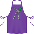 St Patricks Day Dabbing Skeleton Skull Cotton Apron 100% Organic Purple