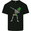 St Patricks Day Dabbing Skeleton Skull Kids T-Shirt Childrens Black