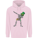 St Patricks Day Dabbing Skeleton Skull Mens 80% Cotton Hoodie Light Pink