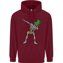 St Patricks Day Dabbing Skeleton Skull Mens 80% Cotton Hoodie Maroon