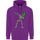 St Patricks Day Dabbing Skeleton Skull Mens 80% Cotton Hoodie Purple