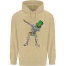 St Patricks Day Dabbing Skeleton Skull Mens 80% Cotton Hoodie Sand