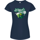 St Patricks Day Funny Irish Ireland Holiday Womens Petite Cut T-Shirt Navy Blue