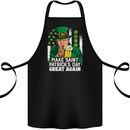 St Patricks Day Great Again Donald Trump Cotton Apron 100% Organic Black