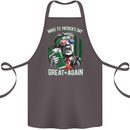 St Patricks Day Great Again Donald Trump Cotton Apron 100% Organic Dark Grey