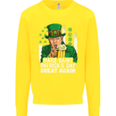 St Patricks Day Great Again Donald Trump Kids Sweatshirt Jumper Yellow