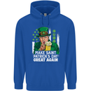 St Patricks Day Great Again Donald Trump Mens 80% Cotton Hoodie Royal Blue