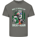 St Patricks Day Great Again Donald Trump Mens Cotton T-Shirt Tee Top Charcoal