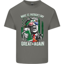St Patricks Day Great Again Donald Trump Mens Cotton T-Shirt Tee Top Charcoal