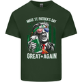 St Patricks Day Great Again Donald Trump Mens Cotton T-Shirt Tee Top Forest Green