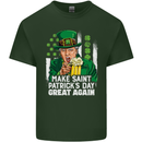 St Patricks Day Great Again Donald Trump Mens Cotton T-Shirt Tee Top Forest Green
