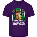 St Patricks Day Great Again Donald Trump Mens Cotton T-Shirt Tee Top Purple