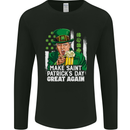 St Patricks Day Great Again Donald Trump Mens Long Sleeve T-Shirt Black