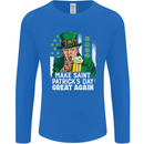 St Patricks Day Great Again Donald Trump Mens Long Sleeve T-Shirt Royal Blue
