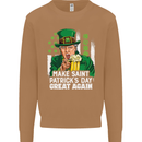 St Patricks Day Great Again Donald Trump Mens Sweatshirt Jumper Caramel Latte