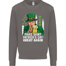 St Patricks Day Great Again Donald Trump Mens Sweatshirt Jumper Charcoal