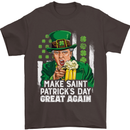 St Patricks Day Great Again Donald Trump Mens T-Shirt Cotton Gildan Dark Chocolate