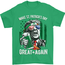 St Patricks Day Great Again Donald Trump Mens T-Shirt Cotton Gildan Irish Green