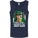 St Patricks Day Great Again Donald Trump Mens Vest Tank Top Navy Blue