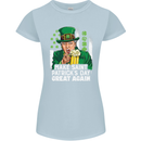 St Patricks Day Great Again Donald Trump Womens Petite Cut T-Shirt Light Blue