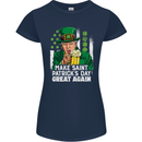 St Patricks Day Great Again Donald Trump Womens Petite Cut T-Shirt Navy Blue
