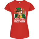 St Patricks Day Great Again Donald Trump Womens Petite Cut T-Shirt Red