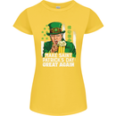 St Patricks Day Great Again Donald Trump Womens Petite Cut T-Shirt Yellow