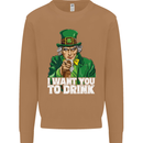 St Patricks Day I Want You to Drink Alcohol Mens Sweatshirt Jumper Caramel Latte