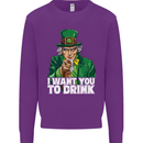 St Patricks Day I Want You to Drink Alcohol Mens Sweatshirt Jumper Purple