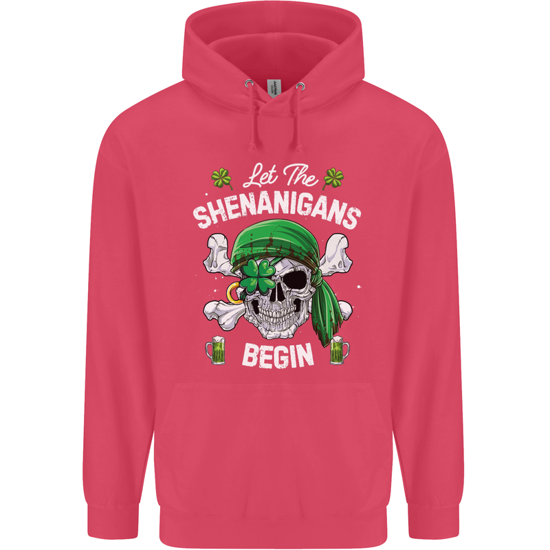 St Patricks Day Let the Shenanigans Begin Childrens Kids Hoodie Heliconia