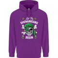 St Patricks Day Let the Shenanigans Begin Mens 80% Cotton Hoodie Purple