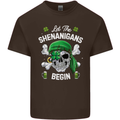 St Patricks Day Let the Shenanigans Begin Mens Cotton T-Shirt Tee Top Dark Chocolate