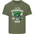 St Patricks Day Let the Shenanigans Begin Mens Cotton T-Shirt Tee Top Military Green