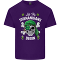St Patricks Day Let the Shenanigans Begin Mens Cotton T-Shirt Tee Top Purple