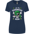 St Patricks Day Let the Shenanigans Begin Womens Wider Cut T-Shirt Navy Blue