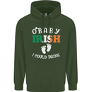 St Patricks Day Pregnant New Baby Funny Childrens Kids Hoodie Forest Green